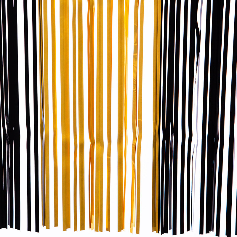 Gold Black Fringe Curtain 1m 2m Metallic Fringe Curtain Party Decoration