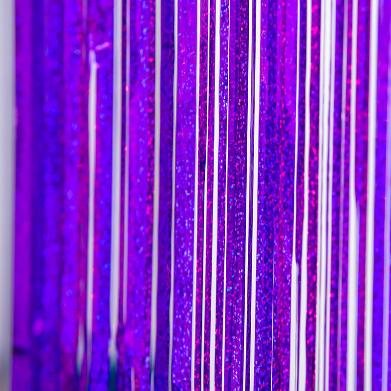 Fringe Decor Purple Tinsel Backdrop 3.2ft*8.2ft Streamer Curtain Backdrop