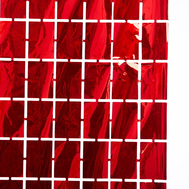 1x2m Red Foil Fringe Curtain 2 Meter Foil Square Curtain Fringe Decor