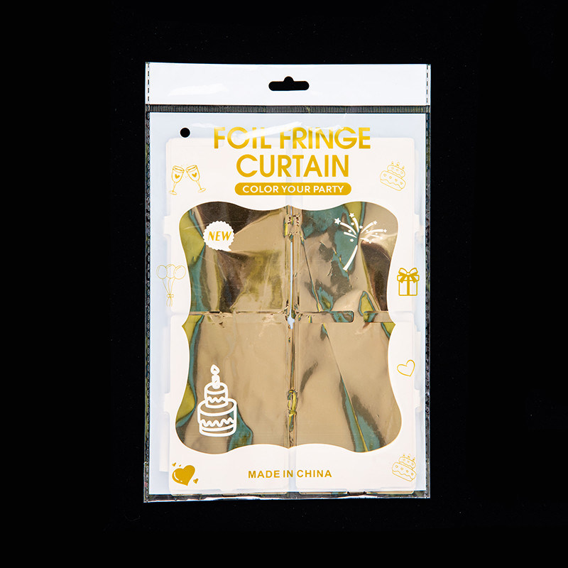 Colorful Foil Curtain Square Blue Yellow Pink Metallic Fringe Curtain