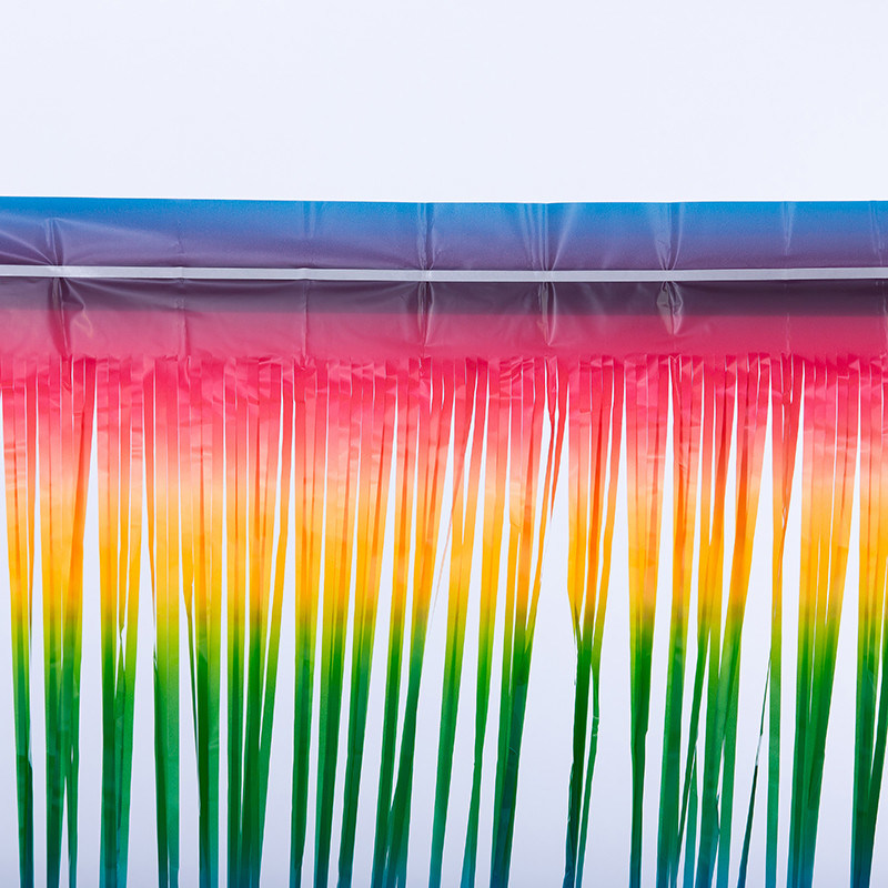 Anti Bacterial Rainbow Fringe Backdrop 1*1m 1*2m Multicolor Foil Curtain