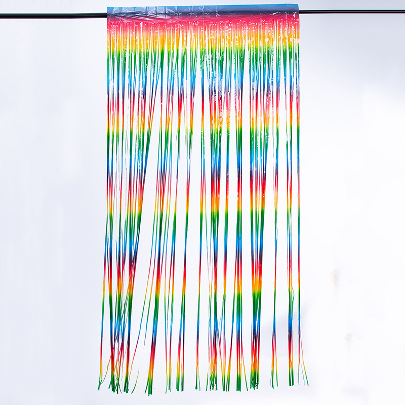 Mildew Resistant Colorful Fringe Backdrop 1mx2m Rainbow Tinsel Curtain