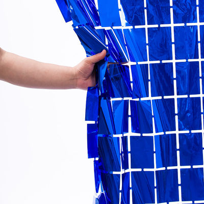 100*100 cm Blauw folie Gordel Gordijn Vierkante folie Gordijn Party Dressing